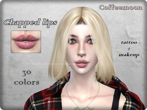 Sims 4 — Chapped lips by coffeemoon — Tatto and lipstick category 30 color options for female and male: toddler, child,
