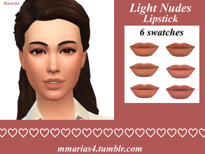 Sims 4 — MariaS4 Light Nudes Lipstick by MMariaS4 — Light matte nude lipstick in 6 colors For female sims from Teen to