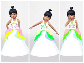Sims 4 — ErinAOK Toddler Dress 0504 by ErinAOK — Toddler Formal/Party Unicorn Dress 6 Swatches