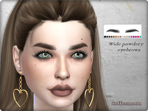 Sims 4 — Wide powdery eyebrows N1 by coffeemoon — 17 color options, including unnatural: red, blue, green, turquoise,