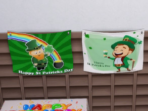 Sims 4 — Flags patrick's day by julimo2 — hang these beautiful flag to celebrate the patrick's day of your sim with more