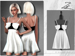 Sims 4 — Velvet bow dress_Zy by _zy — New Mesh 11 colors All lods HQ compatible I've started to learn how to make