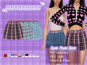Sims 4 — [B0T0XBRAT] Gothic Plaid Skirt by B0T0XBRAT — Hi bunnies! again, here's another re-made piece from my Tumblr, I