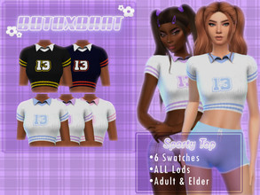 Sims 4 — [B0T0XBRAT] Sporty Top by B0T0XBRAT — Hi bunnies! So this is a re-make of a top I made a long time ago and