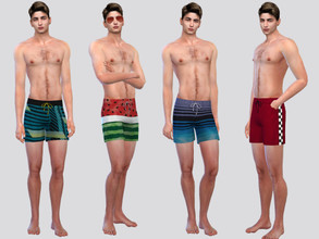 Sims 4 — Summer Swim Shorts by McLayneSims — TSR EXCLUSIVE Standalone item 15 Swatches MESH by Me NO RECOLORING Please