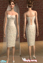Sims 2 — Corset Wedding Dress by SIMplyCurvy — A more casual option for your Sim brides. Top is a corset complete with