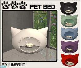 Sims 2 — Cat pet bed - Set by linegud — A cat bed in a modern design for your prescious sim cats. Dogs will use it too,