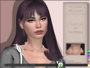 Sims 4 — Filigran Necklace by PlayersWonderland — .6 Swatches .HQ .Custom thumbnail +Custom Specular Map