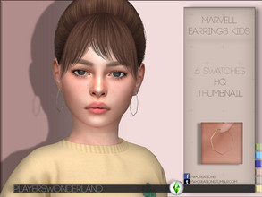 Sims 4 — Marvell Earrings KIDS by PlayersWonderland — .6 Swatches .HQ .Custom thumbnail +Custom Specular Map