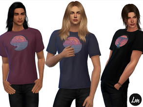 Sims 4 — Graphic t-shirt (University needed) by Lucy_Muni — T-shirt with graphic motive in 6 styles 