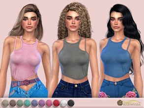 Sims 4 — Sleeveless Sheath Casual Tank by Harmonia — 13 color Please do not use my textures. Please do not re-upload.