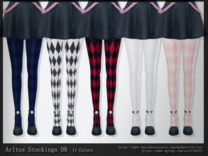 Sims 4 — Stockings 08 by Arltos — 11 colors. All genders. HQ compatible.
