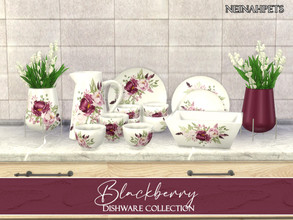 Sims 4 — Blackberry Dishware {Mesh Required} by neinahpets — A beautiful dining dish set with a one of a kind hand