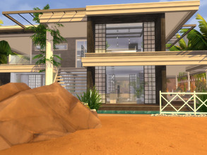 Sims 4 — Alyssa by Suzz86 — Modern Home featuring kitchen,dining area,and livingroom. 2 Bedroom 2 Bathroom 2 Office 1 Bar