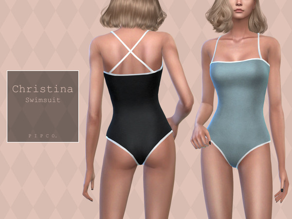 Sims 4 — Christina Swimsuit. by Pipco — A stylish swimsuit in 15 colors. Base Game Compatible New Mesh All Lods Specular