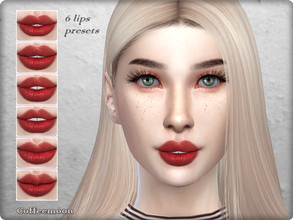 Sims 4 — Sensual lips presets by coffeemoon — 6 different shapes to create plump lips. for female and male: toddler,