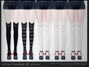 Sims 4 — Stockings 09 by Arltos — 10 colors. All genders. HQ compatible.