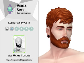 Sims 4 — Facial Hair Style 13 [Non-Exclusive] by David_Mtv2 — This facial hair: is a recolor from base game; contains all