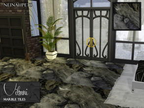 Sims 4 — Vilmni Marble Tiles by neinahpets — A beautiful gothic marble tile in 3 shades from light to dark black.