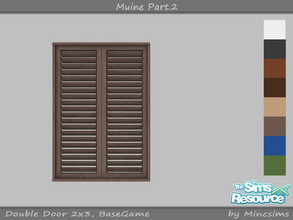 Sims 4 — Muine Double Door 2x3 by Mincsims — for short wall a part of Muine Set 8 swatches