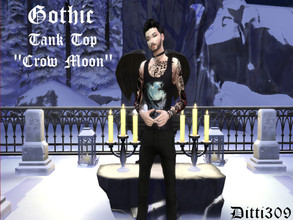 Sims 4 — Gothic Tank-Top "Crown Moon" by ditti309 — This is my first male tank-top of my upcoming Gothic
