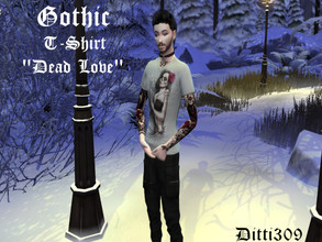 Sims 4 — Gothic T-Shirt "Love" by ditti309 — This is the third male T-Shirt of my upcoming Gothic Collection, i