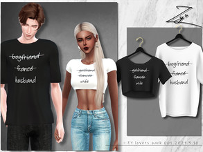 Sims 4 — lovers pack 001_M_Zy by _zy — New Mesh 7 colors All lods HQ compatible these are two T-shirts for just-married