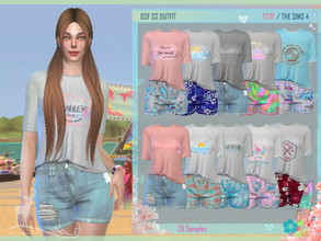 Sims 4 — DSF SS OUTFIT by DanSimsFantasy — Enjoy between spring and summer with a simple outfit that brings comfort. You
