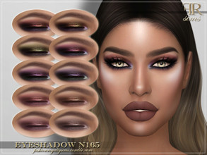 Sims 4 — Eyeshadow N165 by FashionRoyaltySims — Standalone Custom thumbnail 10 color options HQ texture Compatible with