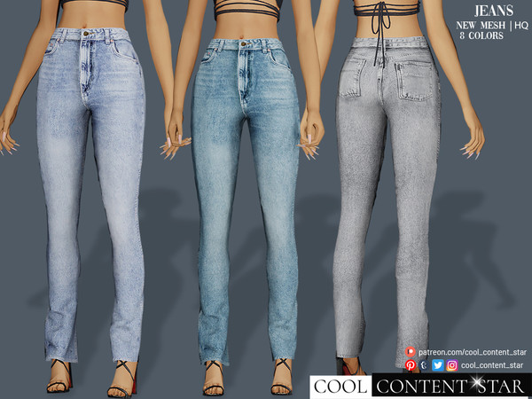 Sims 4 — PATREON (Early Acces) - High Jeans by sims2fanbg — .:High Jeans:. Jeans in 8 different colors and new mesh. HQ