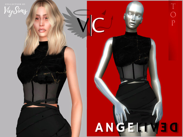 Sims 4 — AngeliveD Collection - Top V by Viy_Sims — New Mesh!! Unic Color Compatible with HQ mode