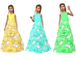 Sims 4 — ErinAOK Girl's Dress 0510 1 by ErinAOK — Girl's Formal/Party Dress 9 Swatches