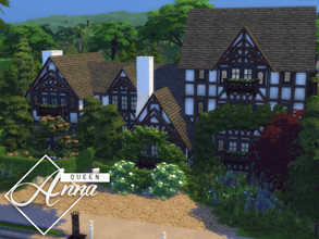 Sims 4 — Queen Anna by GenkaiHaretsu — Big Tudor house