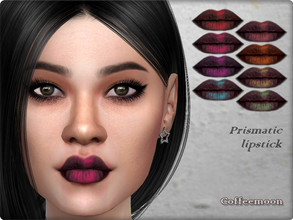 Sims 4 — Dark prismatic lipstick by coffeemoon — 9 metallic colors: red, green, pink, burgundy, turquoise, bronze, gold,