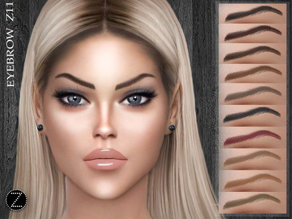 Sims 4 — EYEBROW Z11 by ZENX — -Base Game -All Age -For Female -10 colors -Works with all of skins -Compatible with HQ