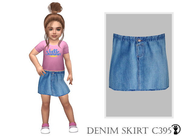 Sims 4 — Denim Skirt C395 by Daph's — 8 Swatches Works with all of skins Custom Thumbnail All Lods All Maps For; Girl /