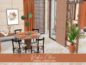 Sims 4 — Rustic Chic Dining {Mesh Required} by neinahpets — A dining room collection featuring a one of a kind rustic