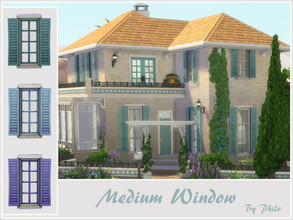 Sims 4 — Garance Medium Window by philo — Base game traditional medium window in 3 colors of Provence.