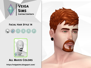 Sims 4 — Facial Hair Style 14 [Non-Exclusive] by David_Mtv2 — This facial hair: is a recolor from base game; contains all