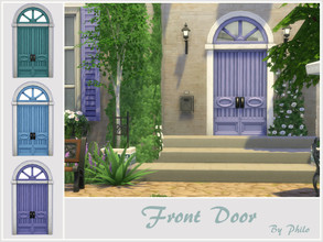 Sims 4 — Garance Front Door by philo — Base game front door in 3 colors of Provence.