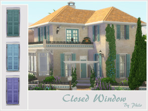 Sims 4 — Garance Closed Window by philo — Base game closed window in 3 colors of Provence.