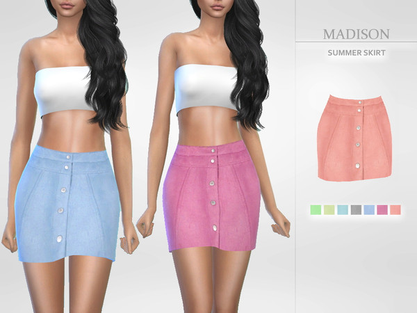 Sims 4 — Madison Summer Skirt by Puresim — Cute summer skirt. -7 swatches -teen to elder Enjoy xx