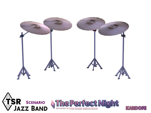 Sims 4 — The Perfect Night_kardofe_Jazz Band_Cymbal by kardofe — Large drum cymbal, decorative, in four colour options