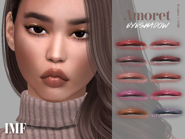 Sims 4 — IMF Amoret Eyeshadow N.200 by IzzieMcFire — Amoret Eyeshadow N.200 contains 10 colors in hq texture. Standalone
