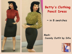 Sims 4 — ws Bettys Pencil Dress - RC by watersim44 — Created and inspired of Betty's Clothes 50s Retro-Style recolor.
