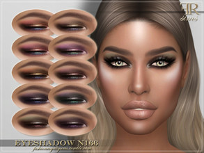 Sims 4 — Eyeshadow N166 by FashionRoyaltySims — Standalone Custom thumbnail 10 color options HQ texture Compatible with