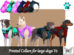 Sims 4 — Printed Collars for large dogs V2 (Cats&Dogs Required) by Shellty — 6 Swatches Only for Large dogs