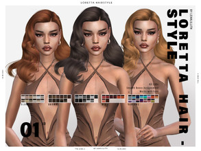 Sims 4 — Loretta Hairstyle (PATREON) by Leah_Lillith — Loretta Hairstyle All LODs Smooth bones Custom CAS thumbnail Works