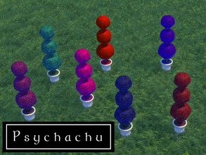Sims 4 — Three Tier Plant - EA Recolour by Psychachu — 7 swatches, please check notes. Bright, cool, mad little plants.