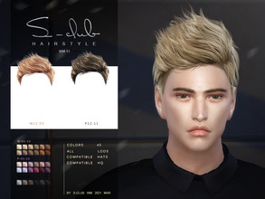 Sims 4 — S-Club ts4 WM Hair 202122 by S-Club — Hairstyles, 45 swatches, hope you like, thank you!!